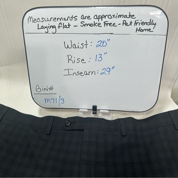 Sean John Fine Custom Tailored Black Checked Uncuffed Trousers Men’s 40Wx29L - Picture 13 of 13